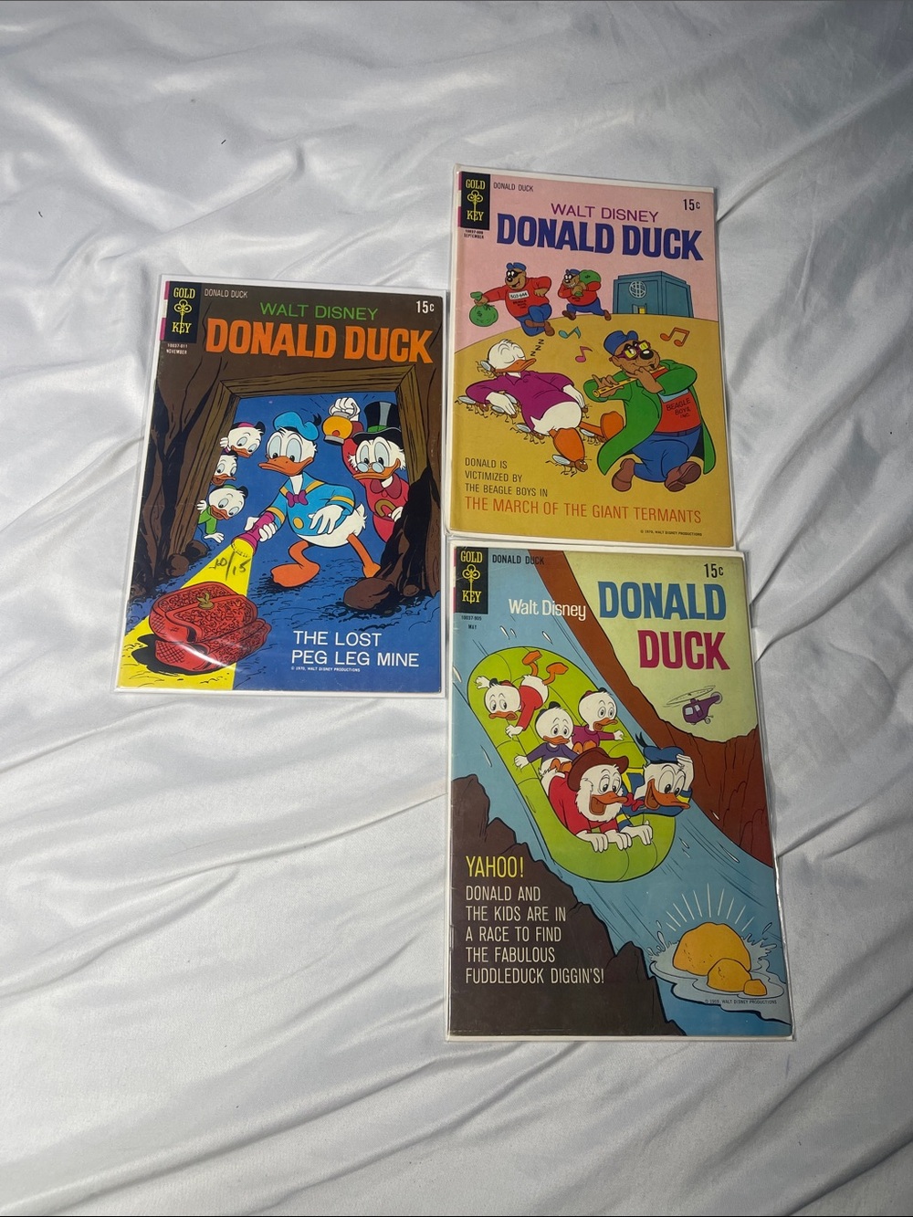 Disney Donald Duck Comic Trio - Blue, Yellow, Pink Covers